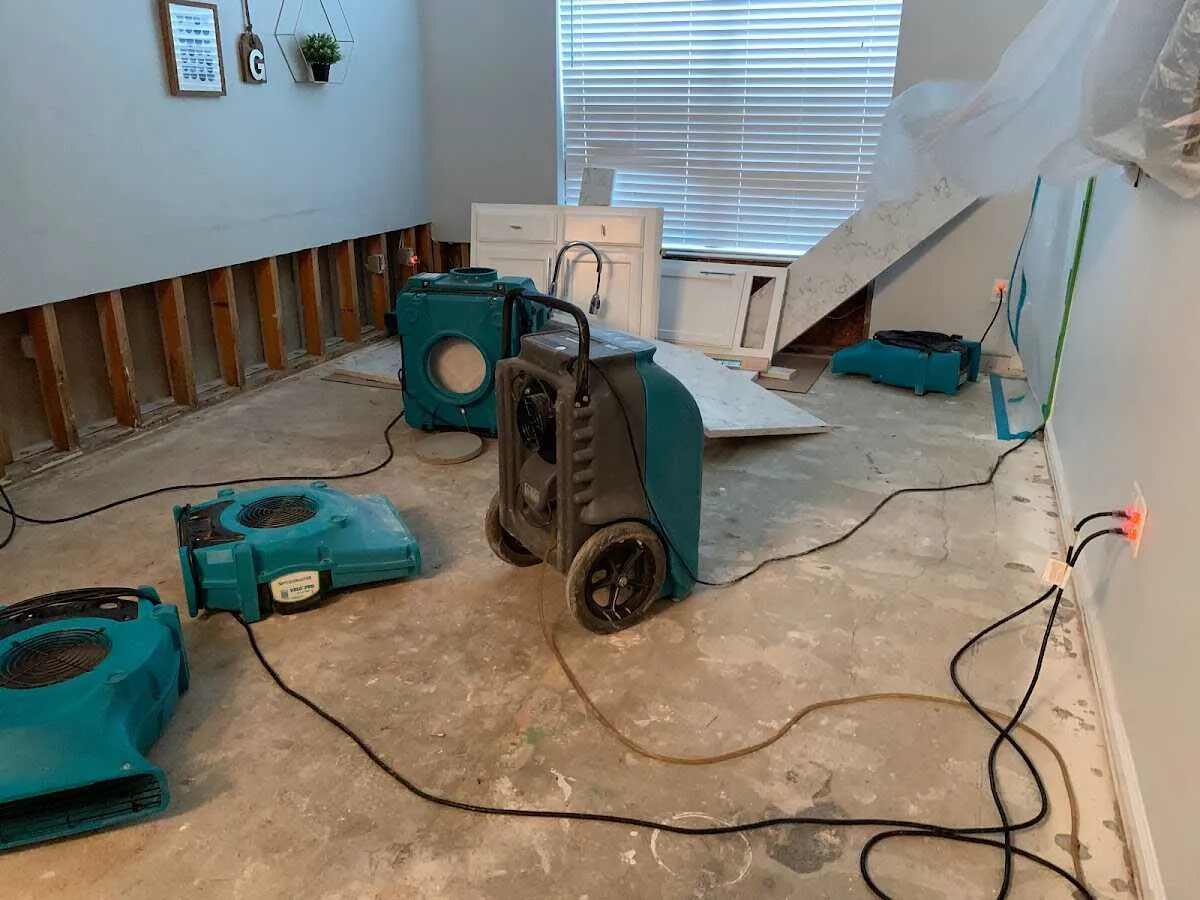 Dehumidifier in flood-cut room for Water Extraction & Removal in Iona